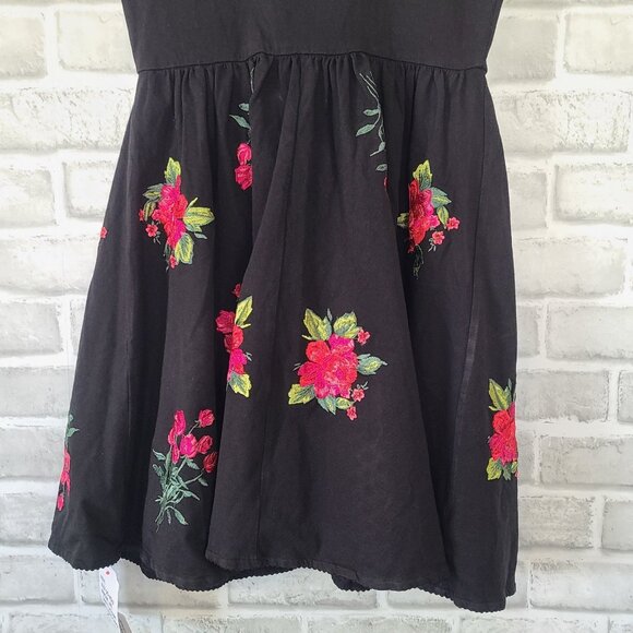 ASOS Embroidered Corset Mini Dress Skater US 8 Whimsigoth Coquette Smocked - Picture 4 of 9